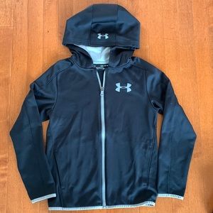 Under armour boys black zip up hoodie